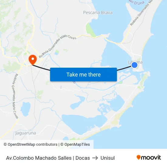 Av.Colombo Machado Salles | Docas to Unisul map