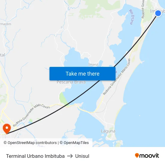 Terminal Urbano Imbituba to Unisul map