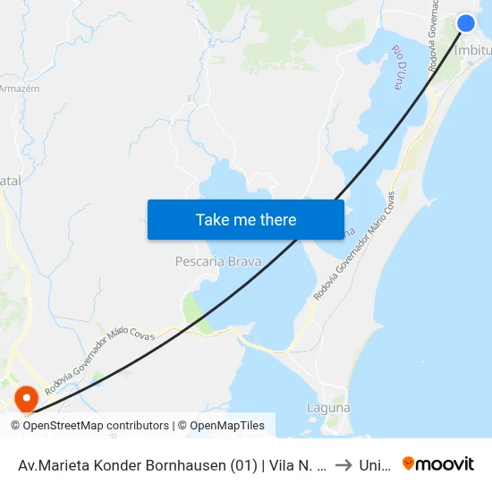 Av.Marieta Konder Bornhausen (01) | Vila N. Alvorada to Unisul map