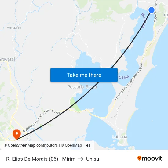 R. Elias De Morais (06) | Mirim to Unisul map