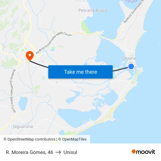 R. Moreira Gomes, 46 to Unisul map