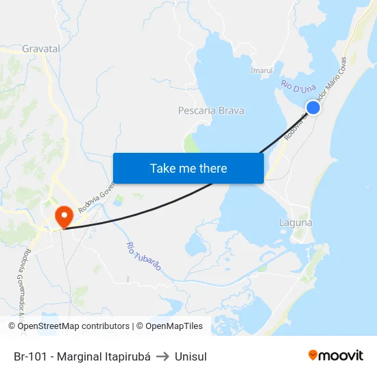 Br-101 - Marginal Itapirubá to Unisul map