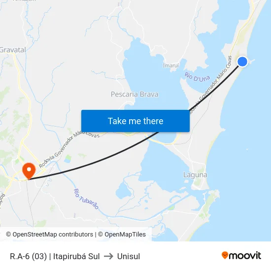 R.A-6 (03) | Itapirubá Sul to Unisul map