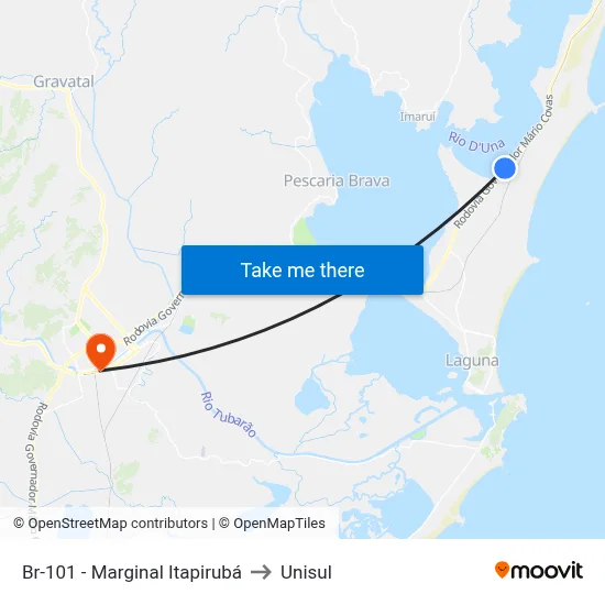 Br-101 - Marginal Itapirubá to Unisul map