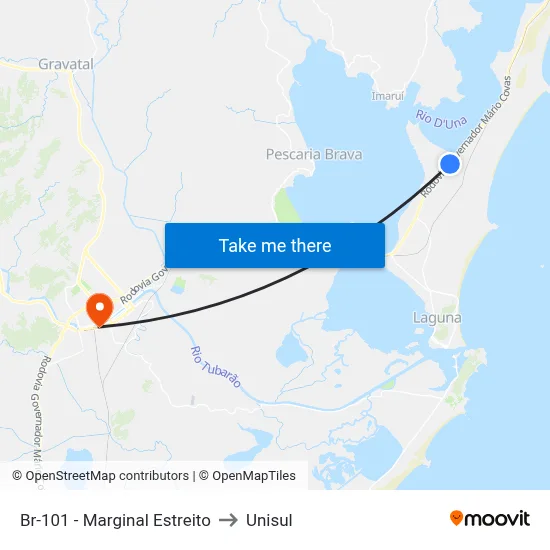 Br-101 - Marginal Estreito to Unisul map