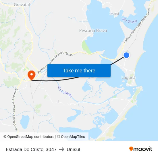 Estrada Do Cristo, 3047 to Unisul map