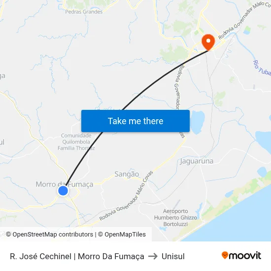 R. José Cechinel  |  Morro Da Fumaça to Unisul map