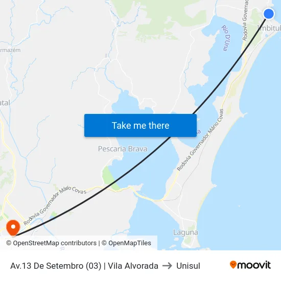 Av.13 De Setembro (03) | Vila Alvorada to Unisul map