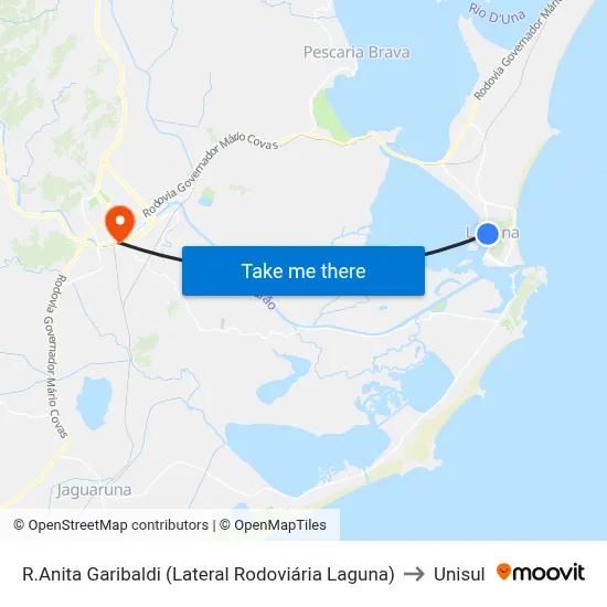 R.Anita Garibaldi (Lateral Rodoviária Laguna) to Unisul map