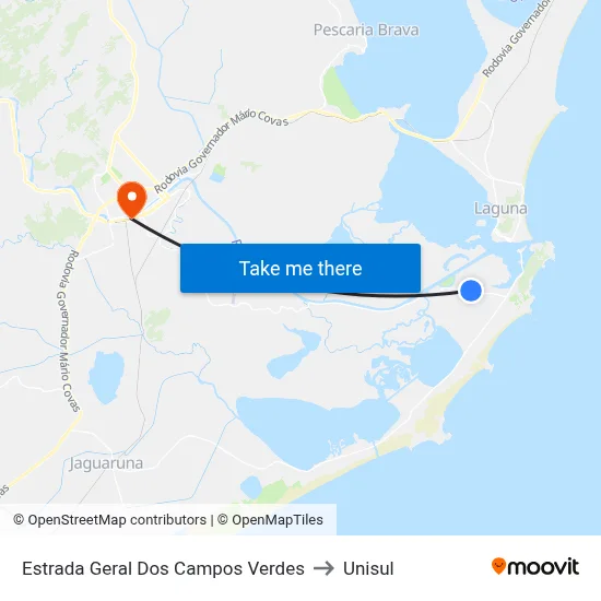 Estrada Geral Dos Campos Verdes to Unisul map