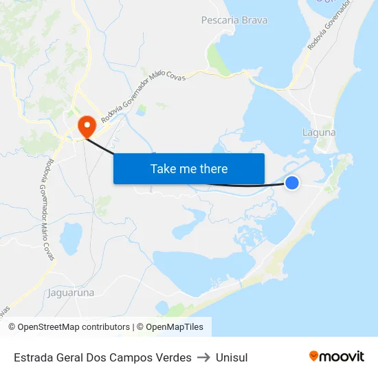 Estrada Geral Dos Campos Verdes to Unisul map