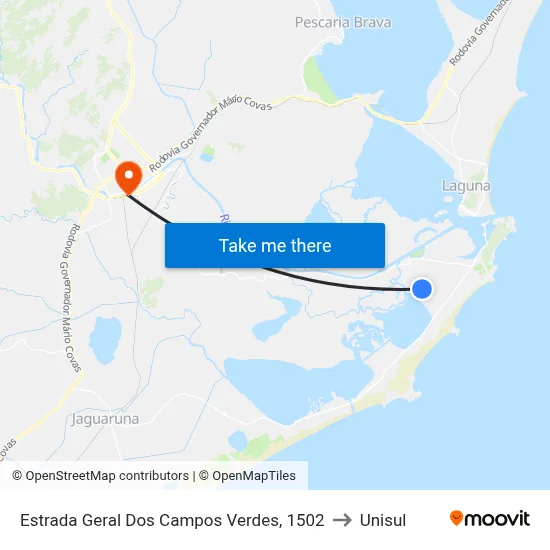 Estrada Geral Dos Campos Verdes, 1502 to Unisul map