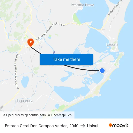 Estrada Geral Dos Campos Verdes, 2040 to Unisul map