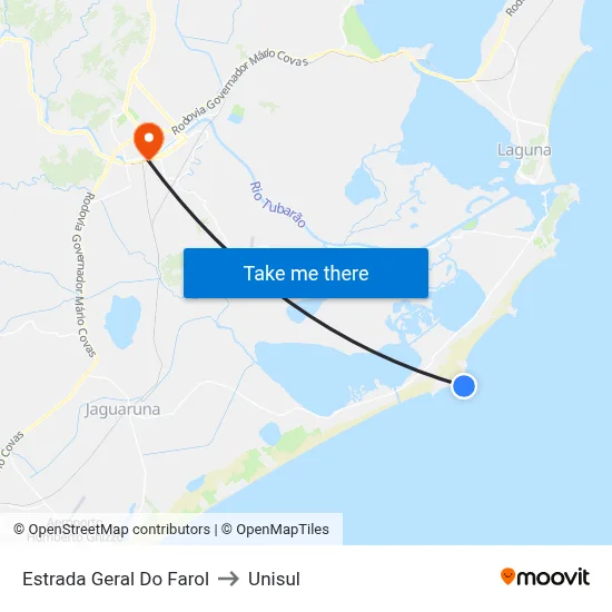 Estrada Geral Do Farol to Unisul map