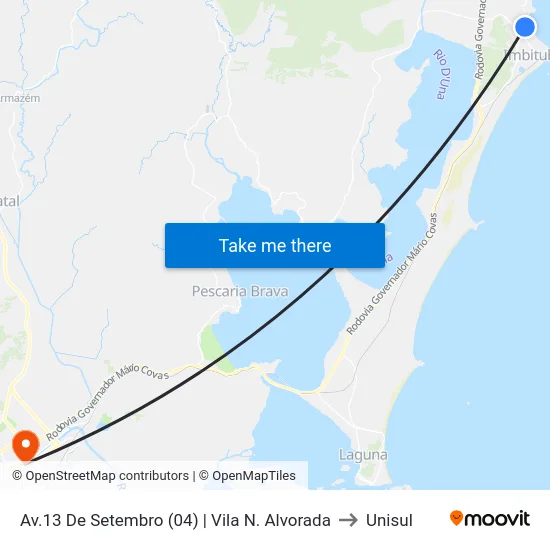 Av.13 De Setembro (04) | Vila N. Alvorada to Unisul map