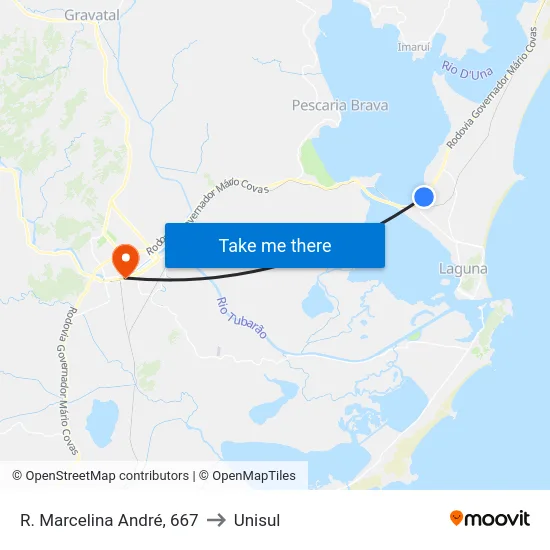 R. Marcelina André, 667 to Unisul map