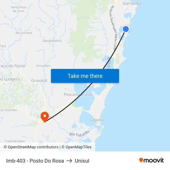 Imb-403 - Posto Do Rosa to Unisul map