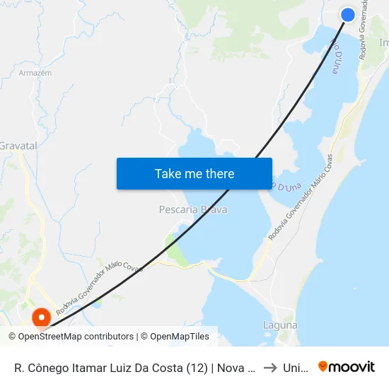 R. Cônego Itamar Luiz Da Costa (12) | Nova Brasília to Unisul map