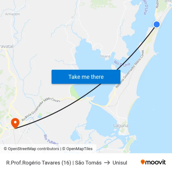 R.Prof.Rogério Tavares (16) | São Tomás to Unisul map