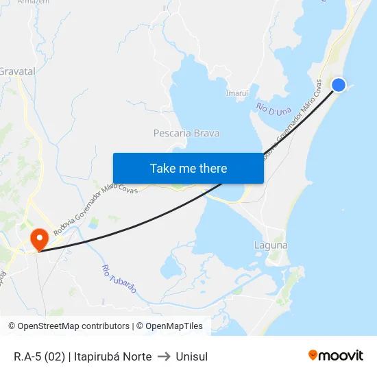 R.A-5 (02) | Itapirubá Norte to Unisul map