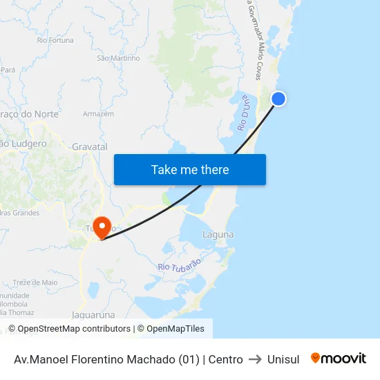 Av.Manoel Florentino Machado (01) | Centro to Unisul map