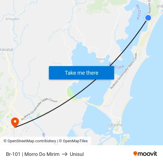 Br-101 | Morro Do Mirim to Unisul map