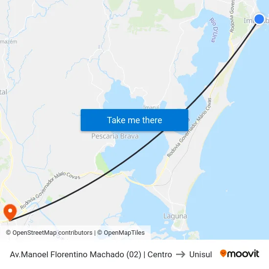 Av.Manoel Florentino Machado (02) | Centro to Unisul map