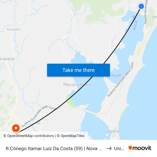 R.Cônego Itamar Luiz Da Costa (09) | Nova Brasília to Unisul map