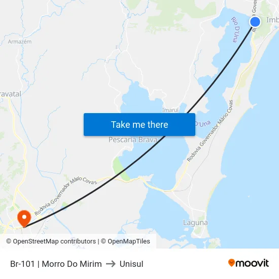 Br-101 | Morro Do Mirim to Unisul map