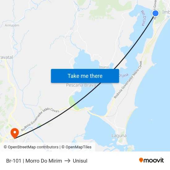 Br-101 | Morro Do Mirim to Unisul map