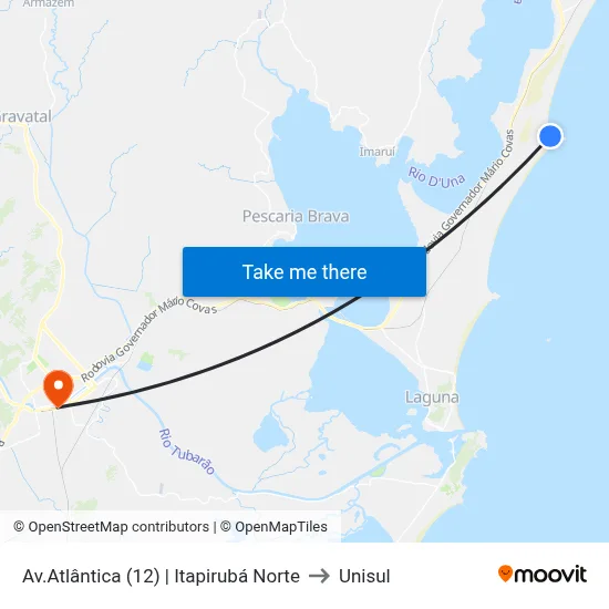 Av.Atlântica (12) | Itapirubá Norte to Unisul map