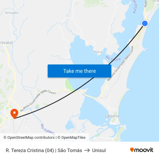 R. Tereza Cristina (04) | São Tomás to Unisul map
