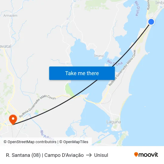 R. Santana (08) | Campo D'Aviação to Unisul map