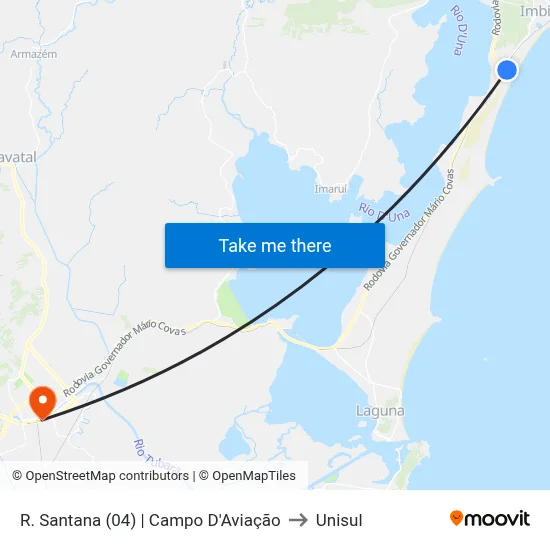 R. Santana (04) | Campo D'Aviação to Unisul map