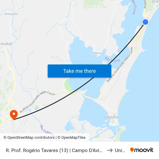 R. Prof. Rogério Tavares (13) | Campo D'Aviação to Unisul map