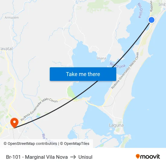 Br-101 - Marginal Vila Nova to Unisul map