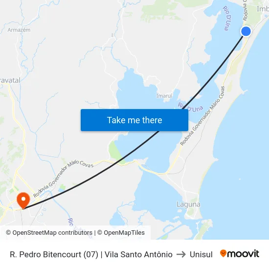 R. Pedro Bitencourt (07) | Vila Santo Antônio to Unisul map