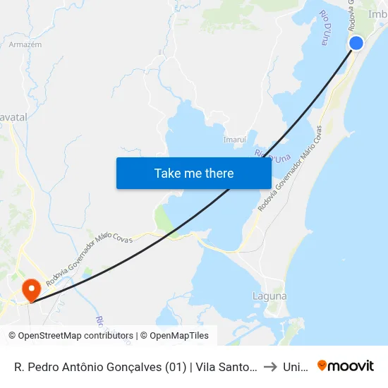 R. Pedro Antônio Gonçalves (01) | Vila Santo Antônio to Unisul map
