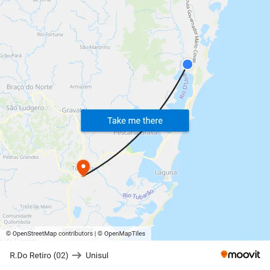 R.Do Retiro (02) to Unisul map
