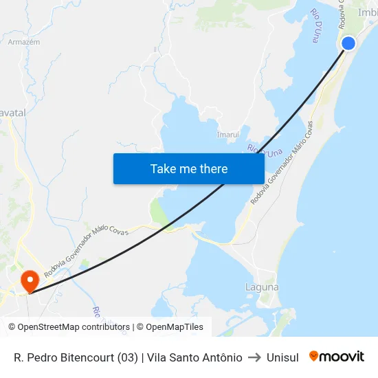 R. Pedro Bitencourt (03) | Vila Santo Antônio to Unisul map