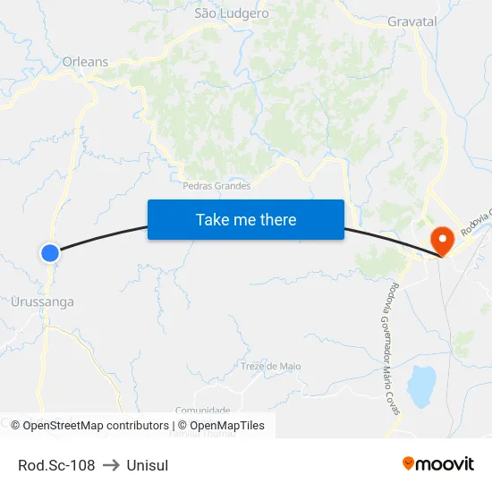 Rod.Sc-108 to Unisul map