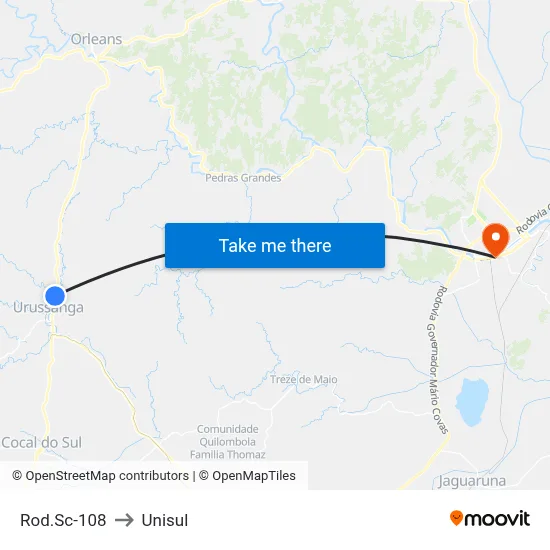Rod.Sc-108 to Unisul map