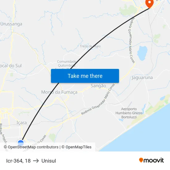 Icr-364, 18 to Unisul map