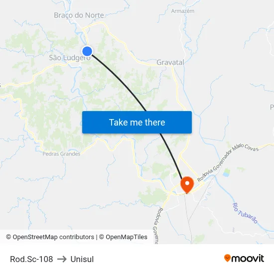 Rod.Sc-108 to Unisul map