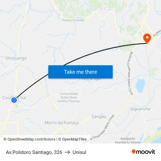 Av.Polidoro Santiago, 326 to Unisul map