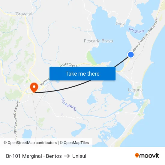 Br-101 Marginal - Bentos to Unisul map