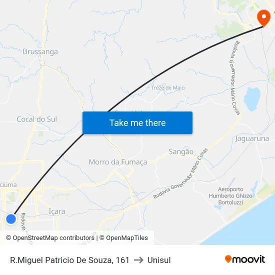 R.Miguel Patricio De Souza, 161 to Unisul map