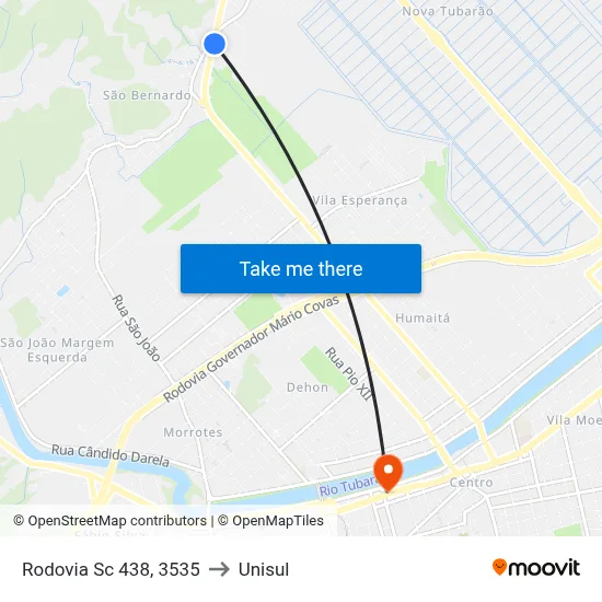 Rodovia Sc 438, 3535 to Unisul map