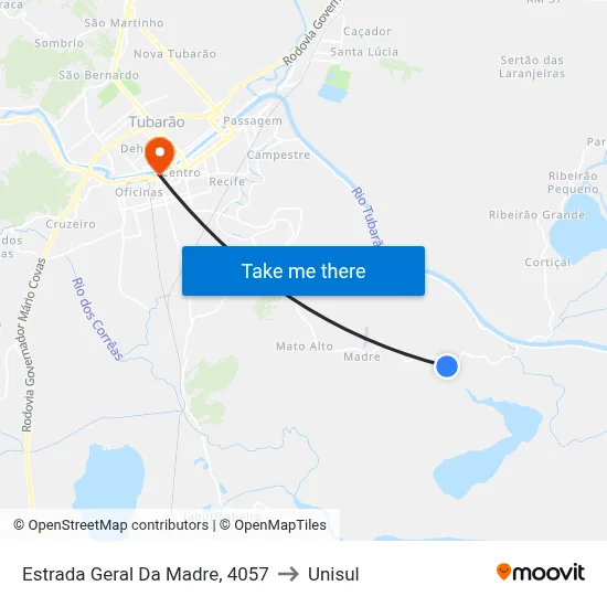 Estrada Geral Da Madre, 4057 to Unisul map