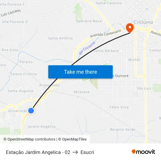 Estação Jardim Angelica - 02 to Esucri map